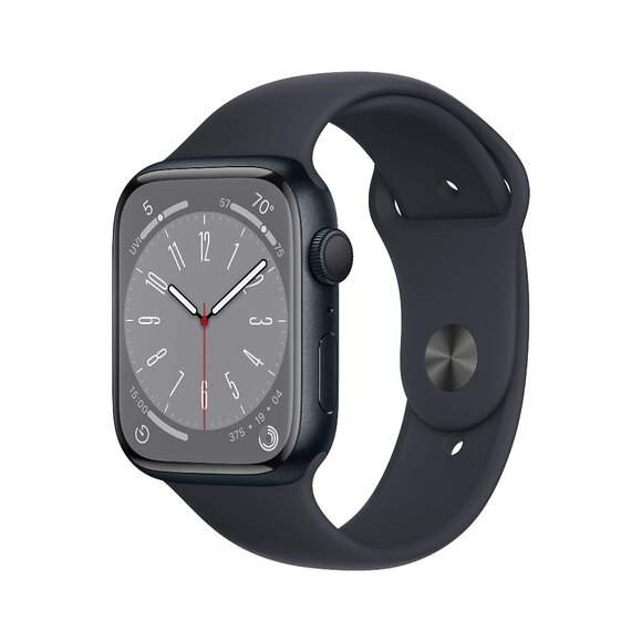 Apple Watch Series 8 (GPS, 45mm) Midnight Aluminum Case with Midnight Sport Band - Picture 1 of 2